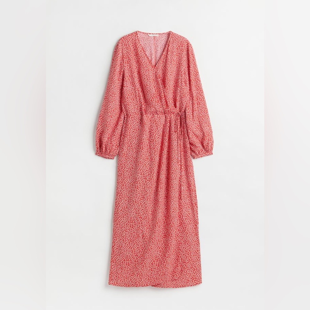 H&M Red and White Wrap Dress - New With Tags